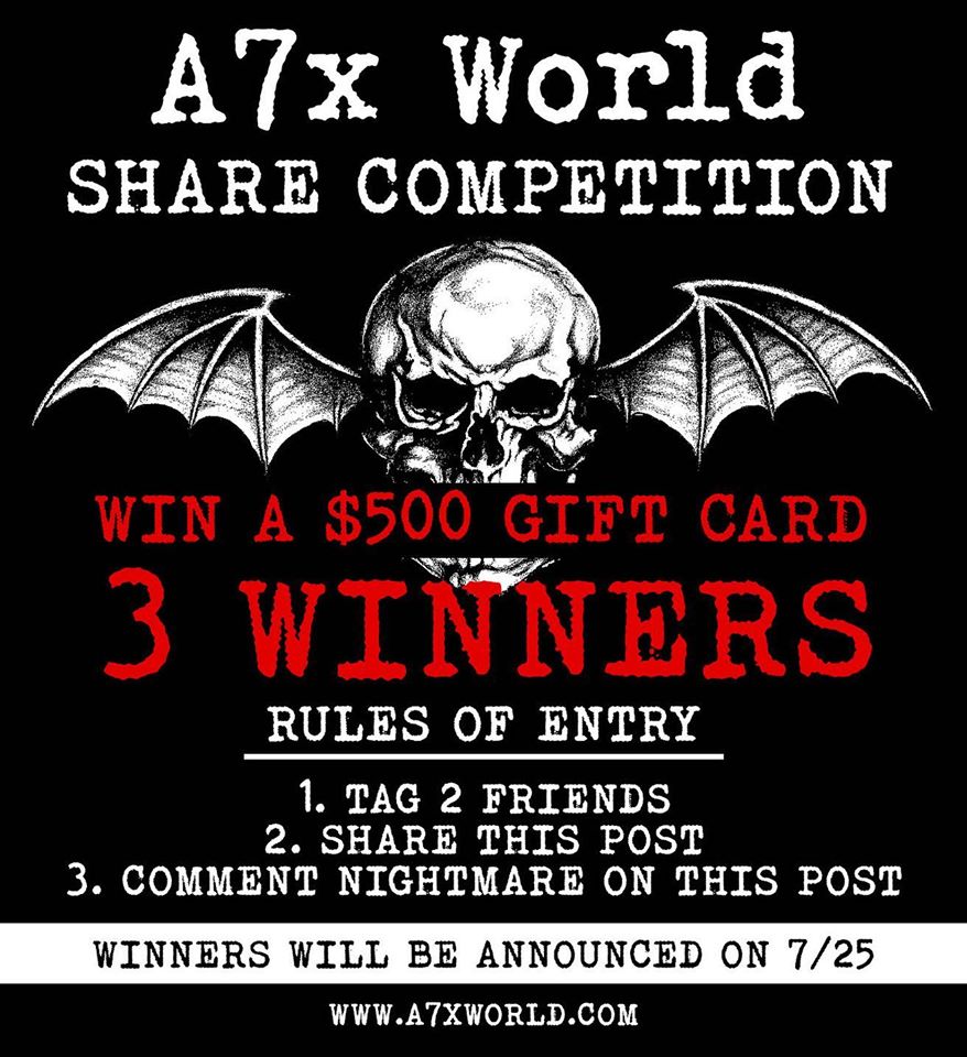 a7x world gift card giveaway
